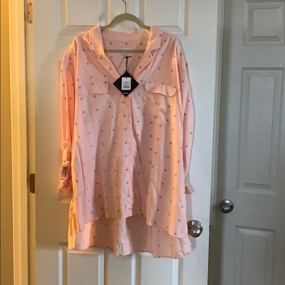 Ava&Viv size 3x tunic length button up shirt